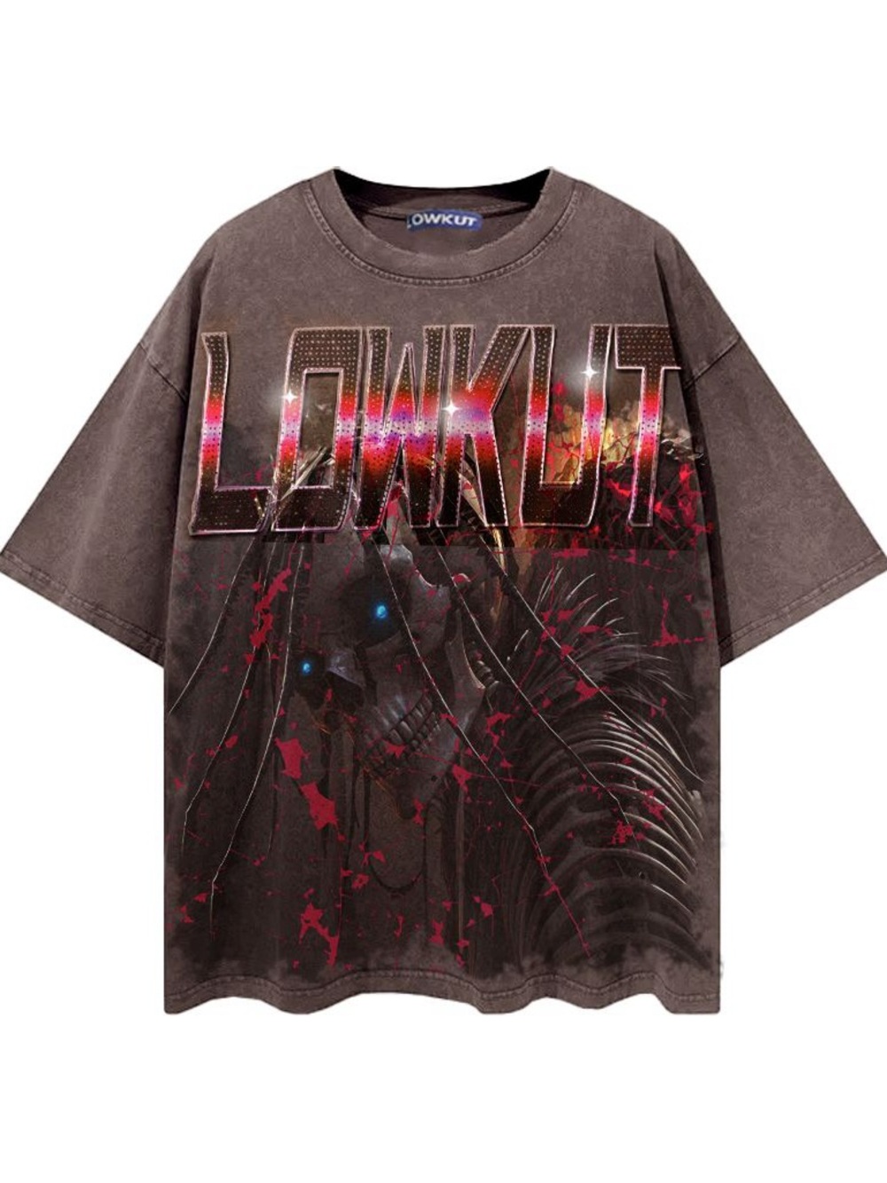 LOWKUT MADE IN HELL CRYSTAL RHINESTONE TEE